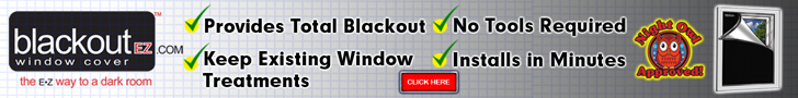 Blackout EZ Window Cover Banner 728 x 90